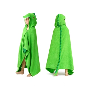 Dinosaur Hooded Towel Soft 100% Cotton Beach Towel Toddler Pool Poncho with Hood Absorbent Swim Wrap for Boys Girls