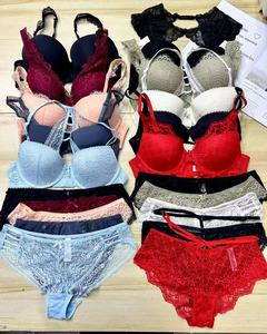 Low Price Inventory High-quality Girl's Mixed European Lace Bra Set Sexy Bra and Underwear Two Pieces