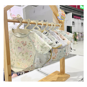 Manufacturer Custom Toddlers Unisex Children Eating Feeding Short Sleeve Polyester Waterproof Baby Bibs Baby Items